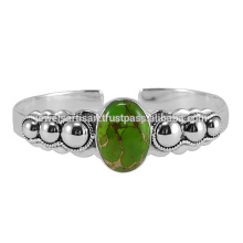 Pulsera de plata esterlina 925 de la piedra preciosa de la turquesa del cobre verde